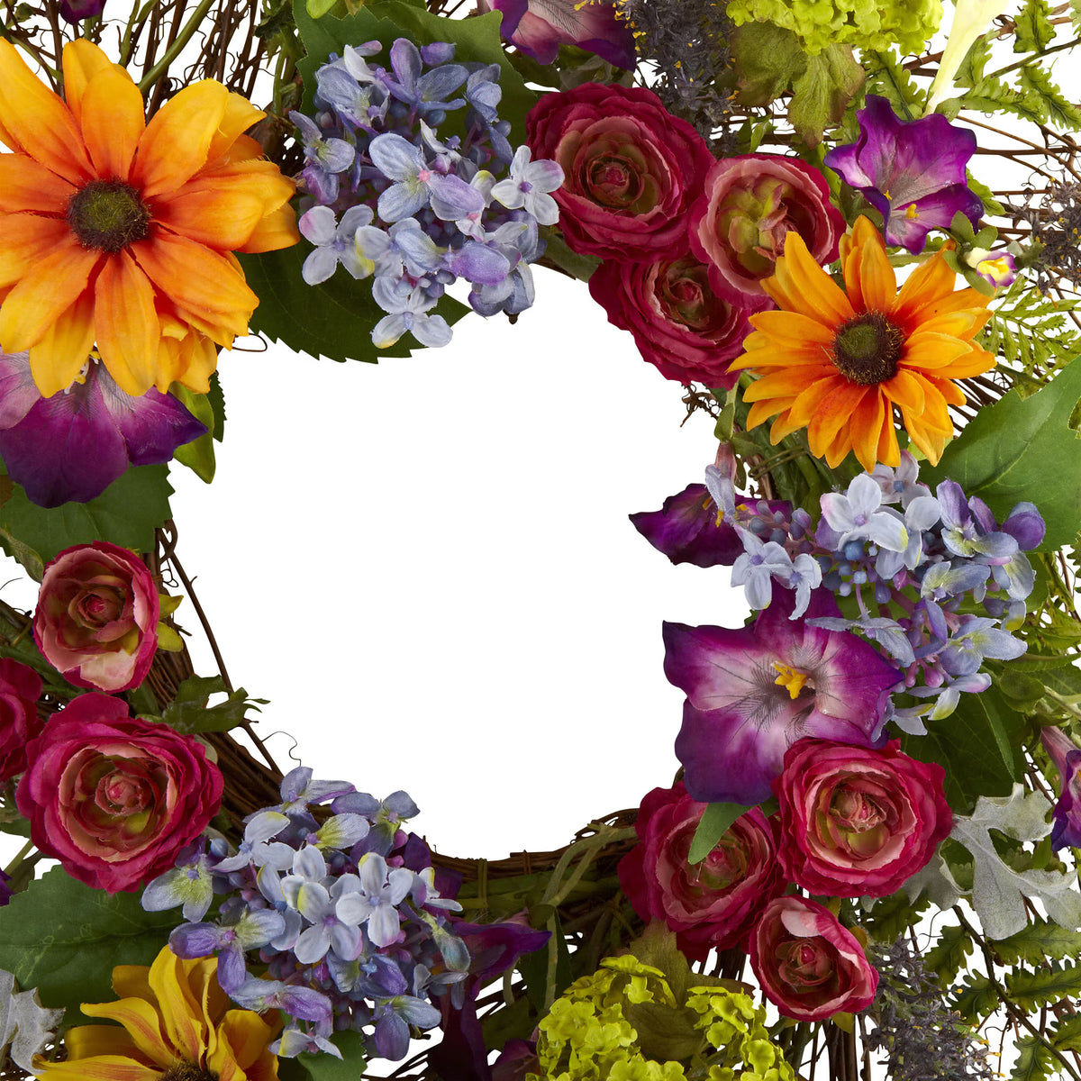 The Somerset 24" Spring Meadow Wildflower & Twig Wreath