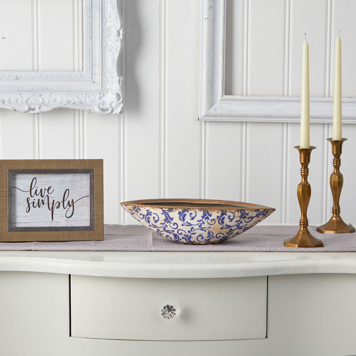 The Bellini 13" Tuscan Glazed Ceramic Centerpiece Bowl