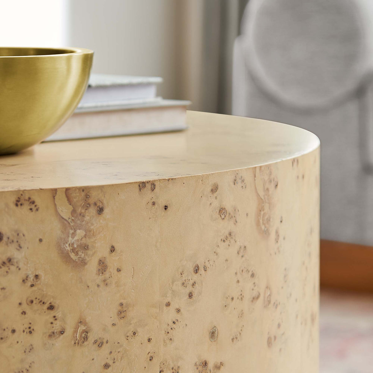 Cosmos 35" Round Burl Wood Coffee Table - Additional View