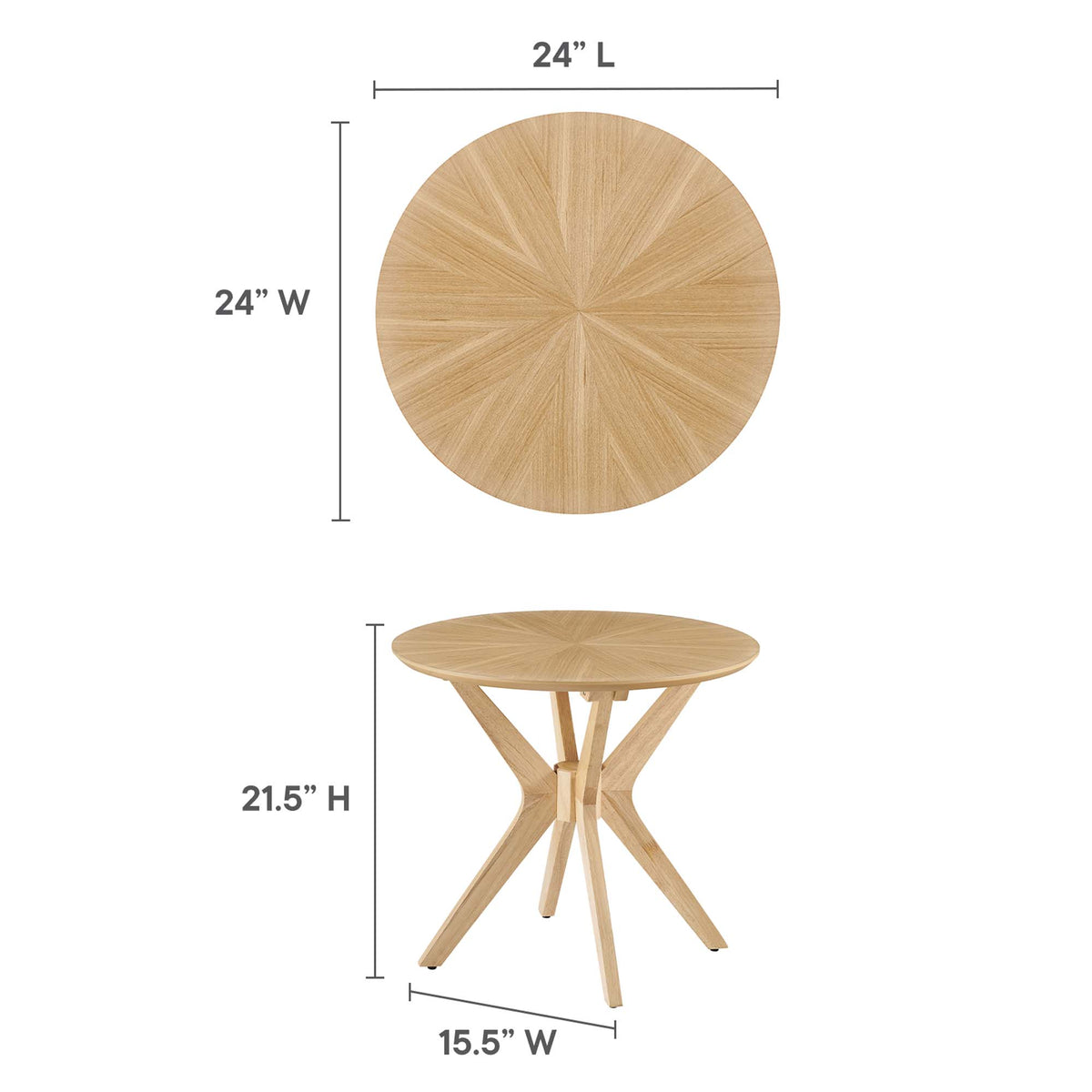 Crossroads 24" Round Wood Side Table - Additional View