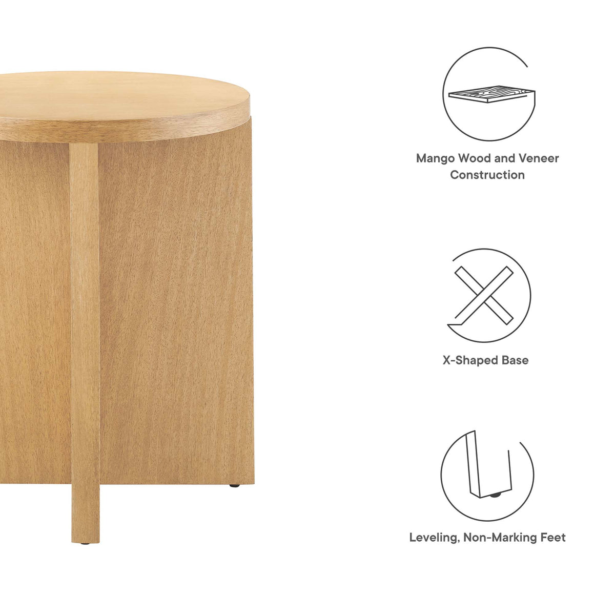 Silas Round Wood Side Table - Additional View