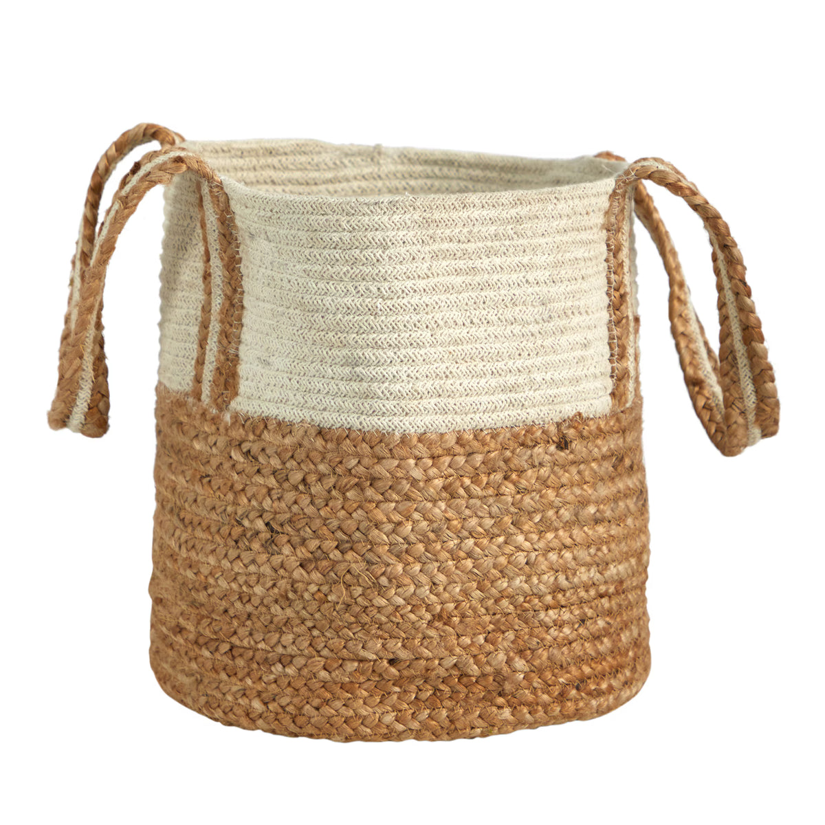 The Sedona 14" Handwoven Natural Jute & Cotton Storage Vessel