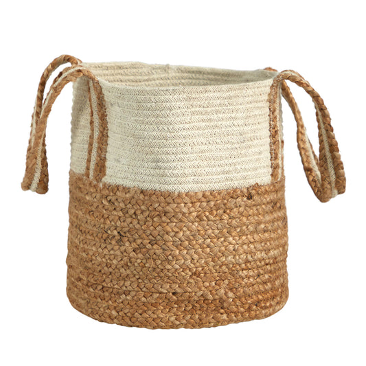 The Sedona 14" Handwoven Natural Jute & Cotton Storage Vessel