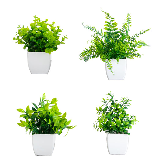 The Tribeca Modern Botanical Quartet in Matte White (Set of 4)