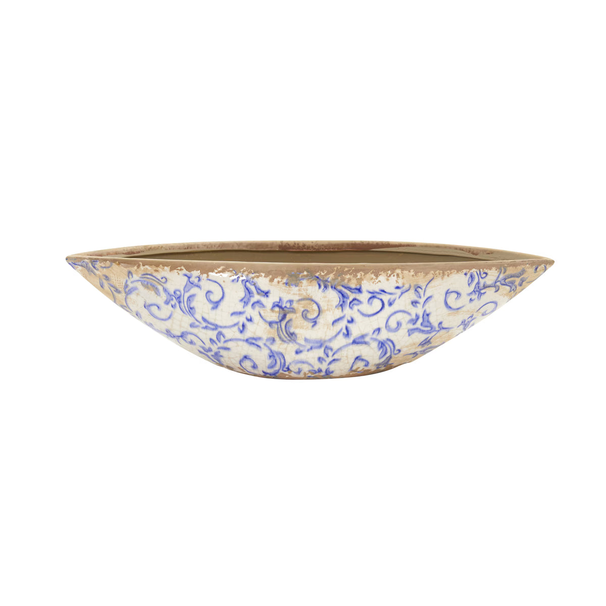 The Bellini 13" Tuscan Glazed Ceramic Centerpiece Bowl