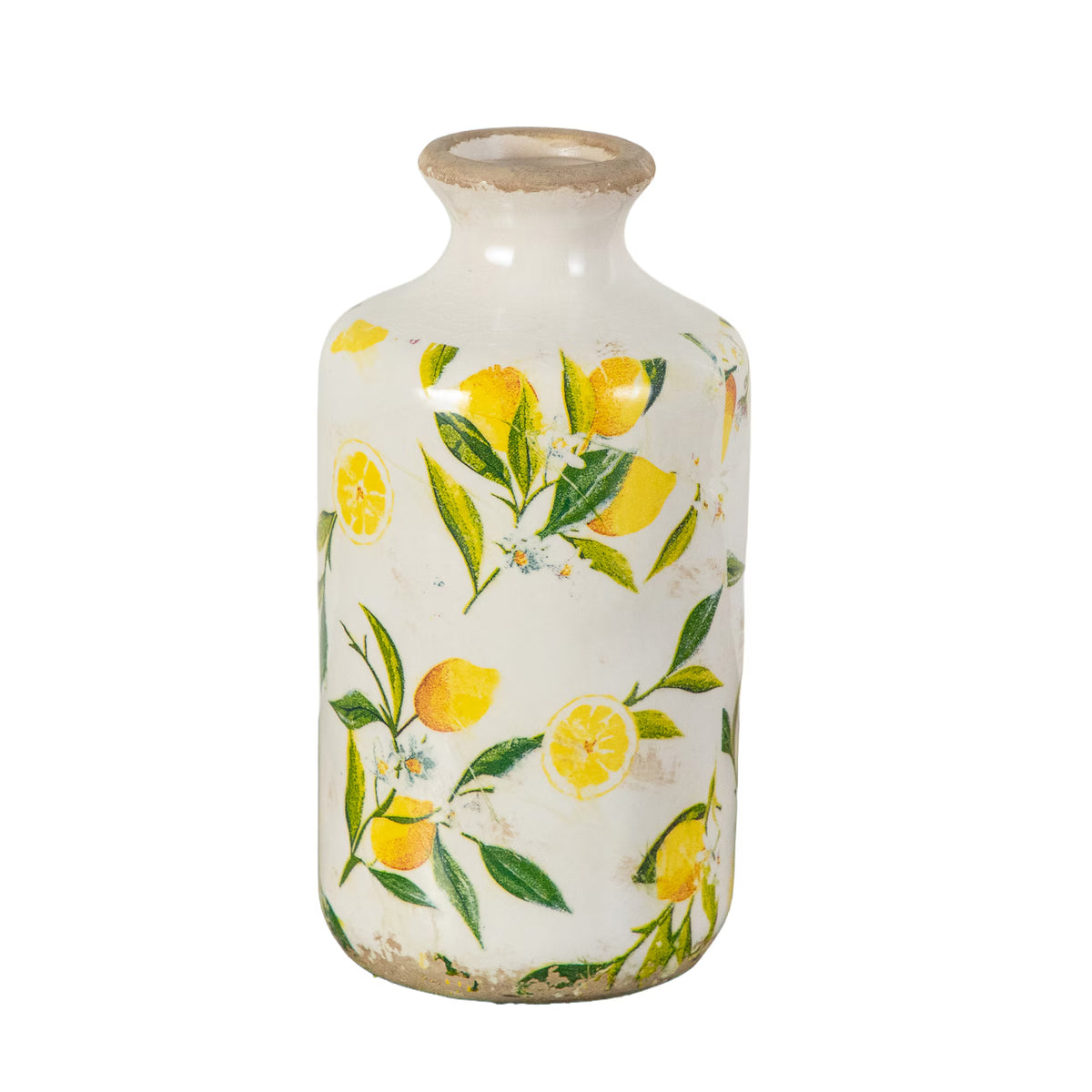 The Amalfi 8.5" Hand-Painted Citrus Glazed Ceramic Vessel
