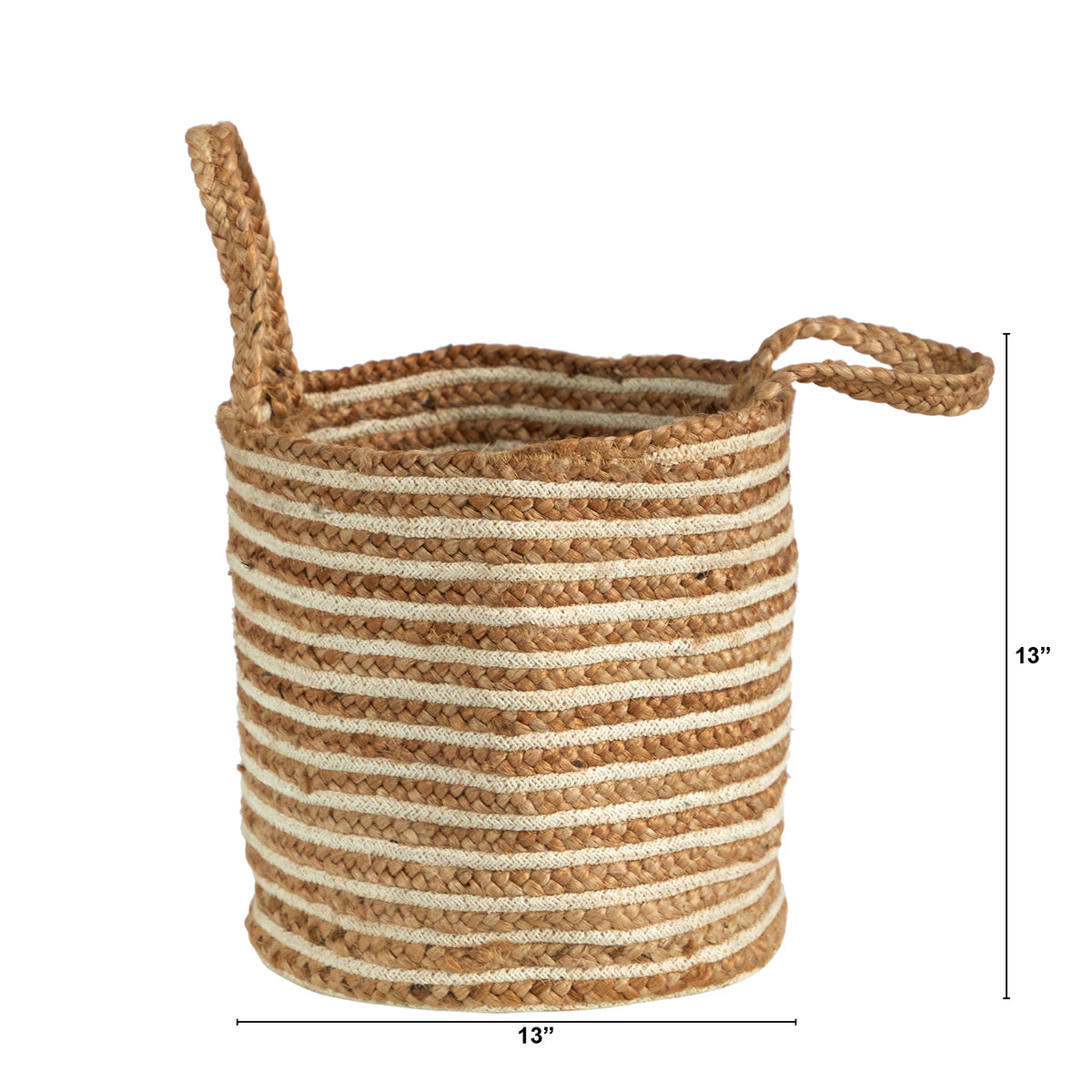 The Sedona 14" Striped Artisan Woven Jute Tote