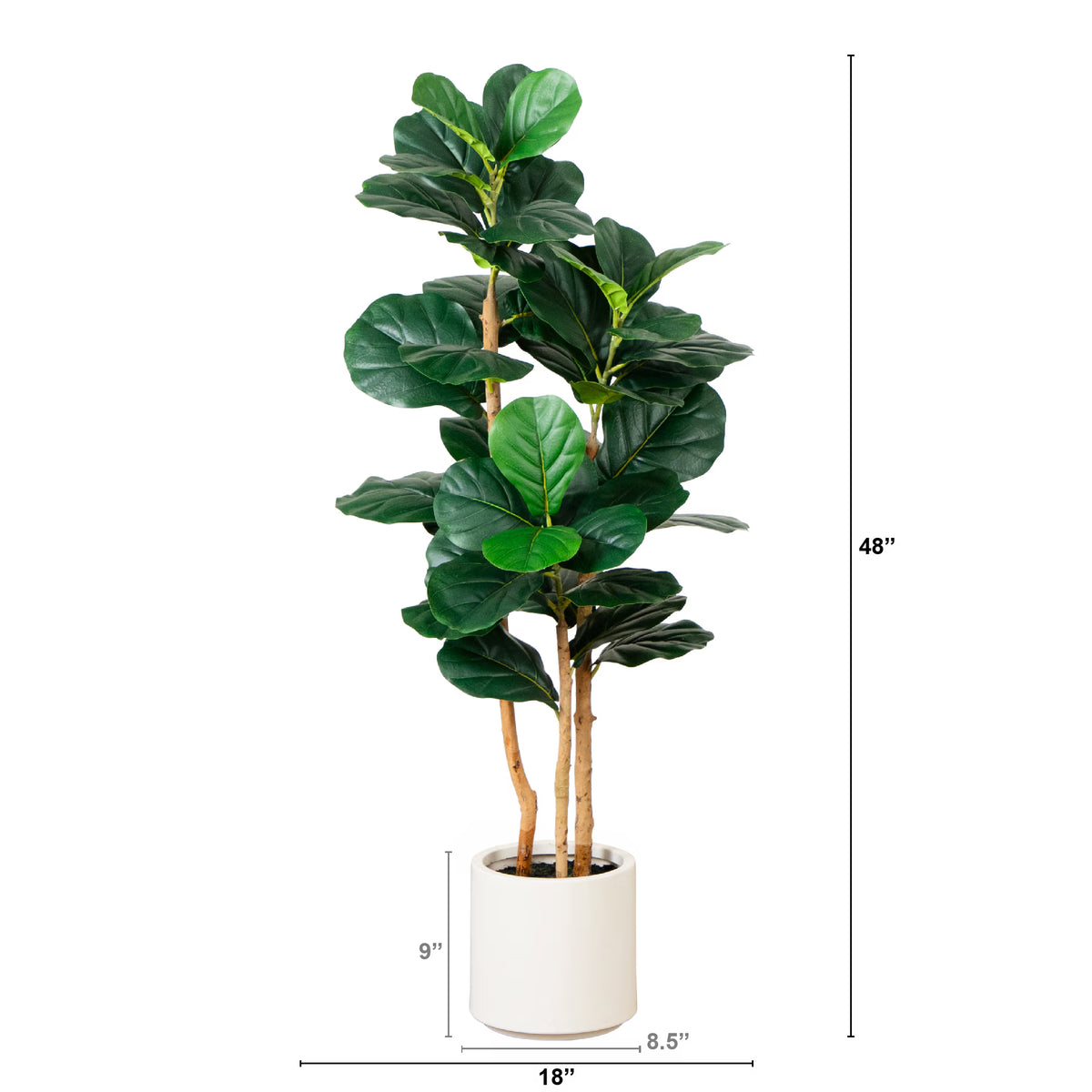 The Highland 4-Foot Sculptural Fiddle Leaf Tree
