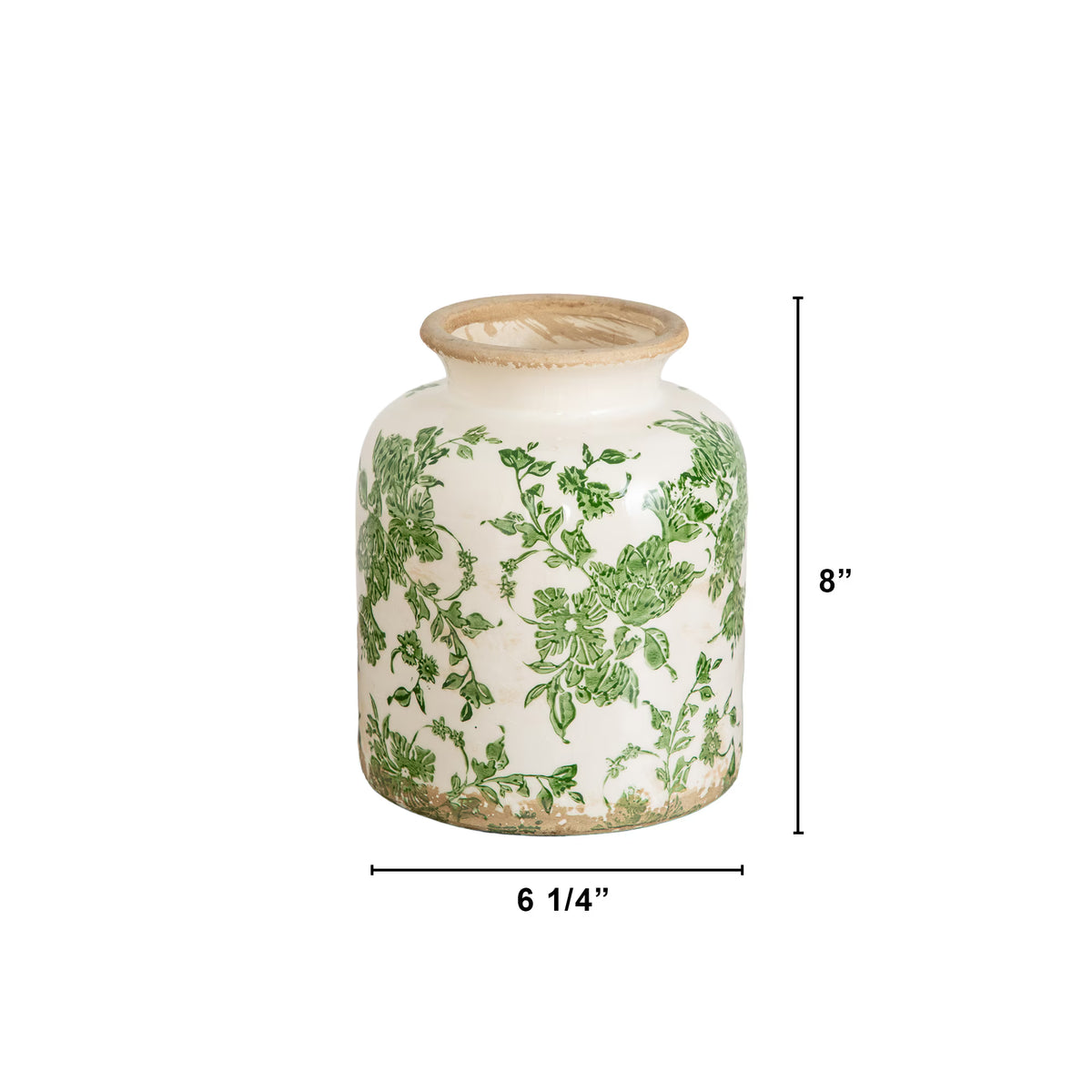 The Florentine 8" Glazed Ceramic Accent Vase in Olive