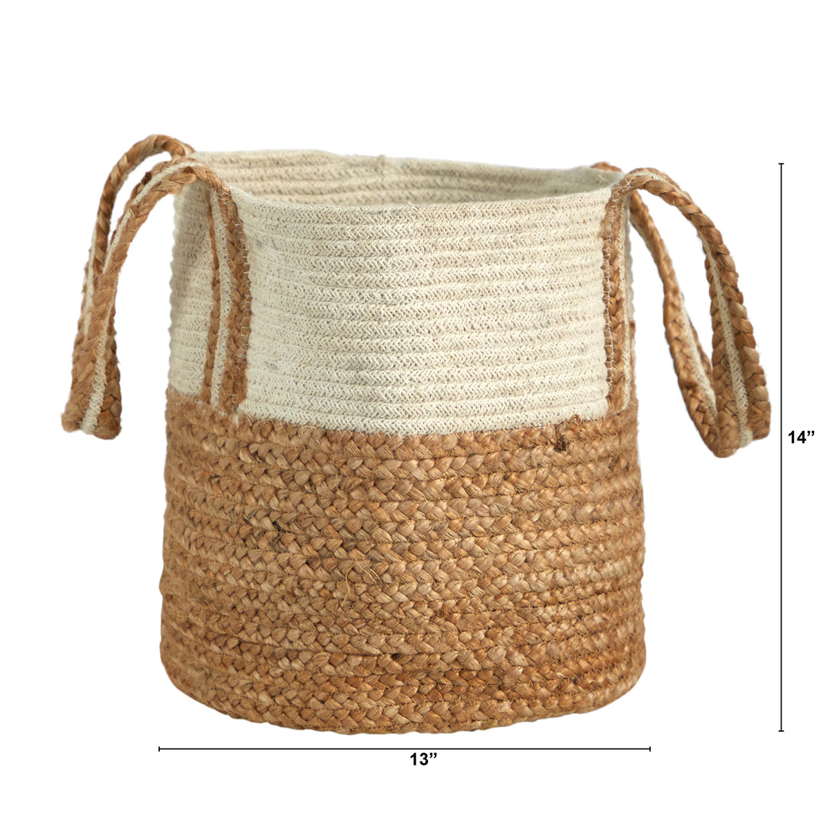 The Sedona 14" Handwoven Natural Jute & Cotton Storage Vessel