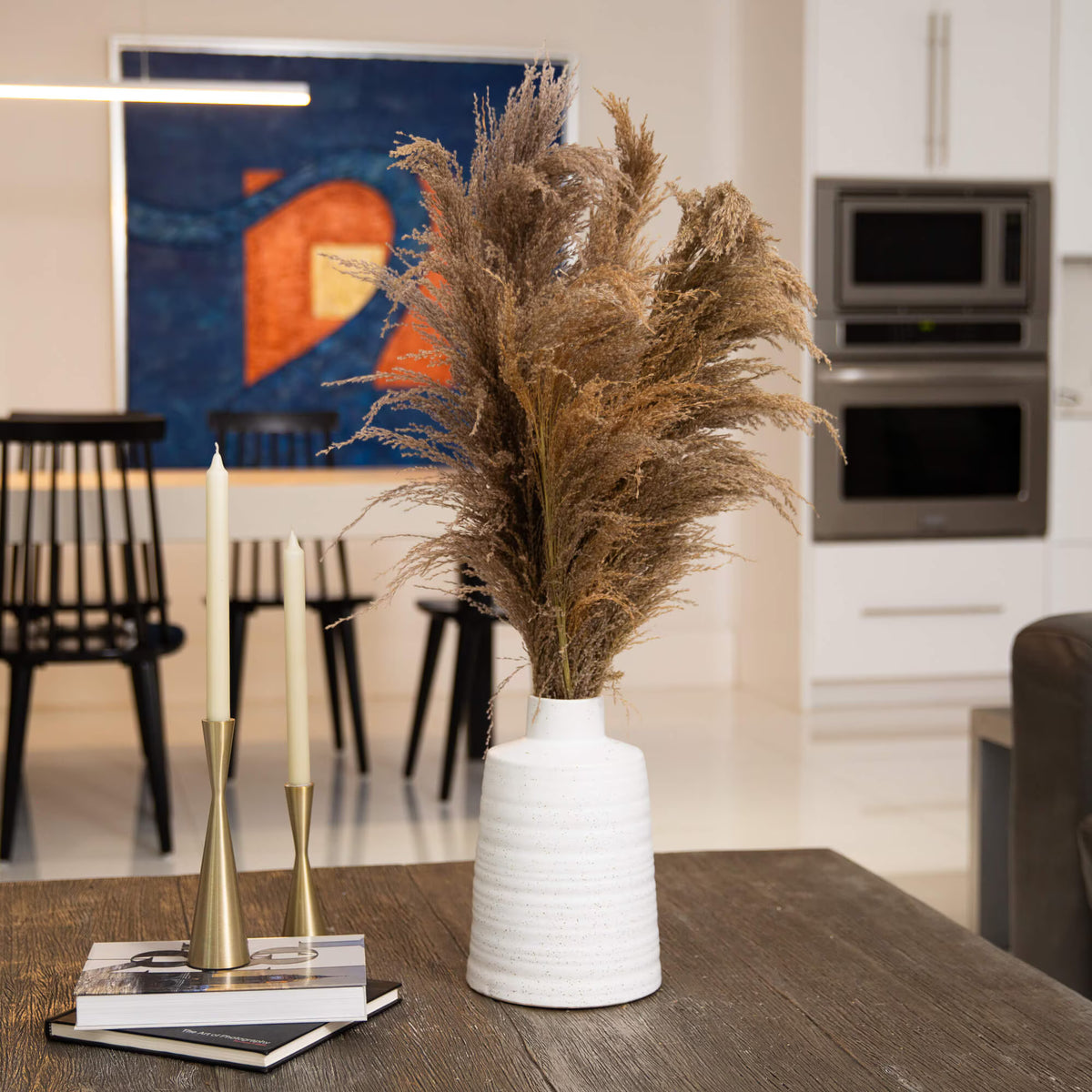 The Tulum 30" Preserved Natural Pampas Plume Arrangement