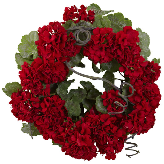 The Charleston 17" English Geranium Botanical Wreath