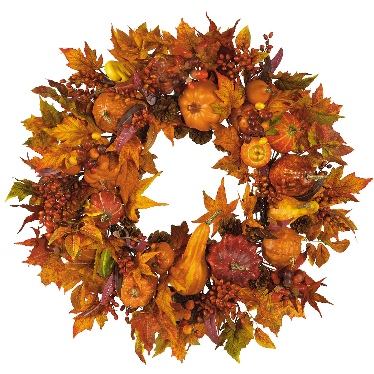 The Hudson 28" Harvest Botanical & Gourd Autumn Wreath