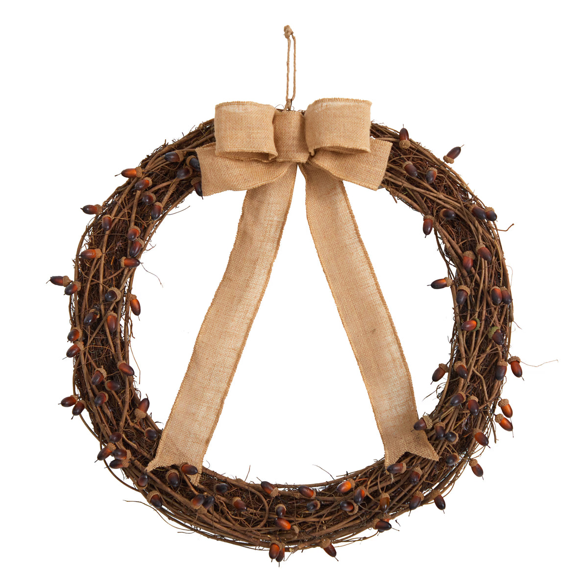 The Vanderbilt 30" Autumn Acorn & Tailored Ribbon Wreath