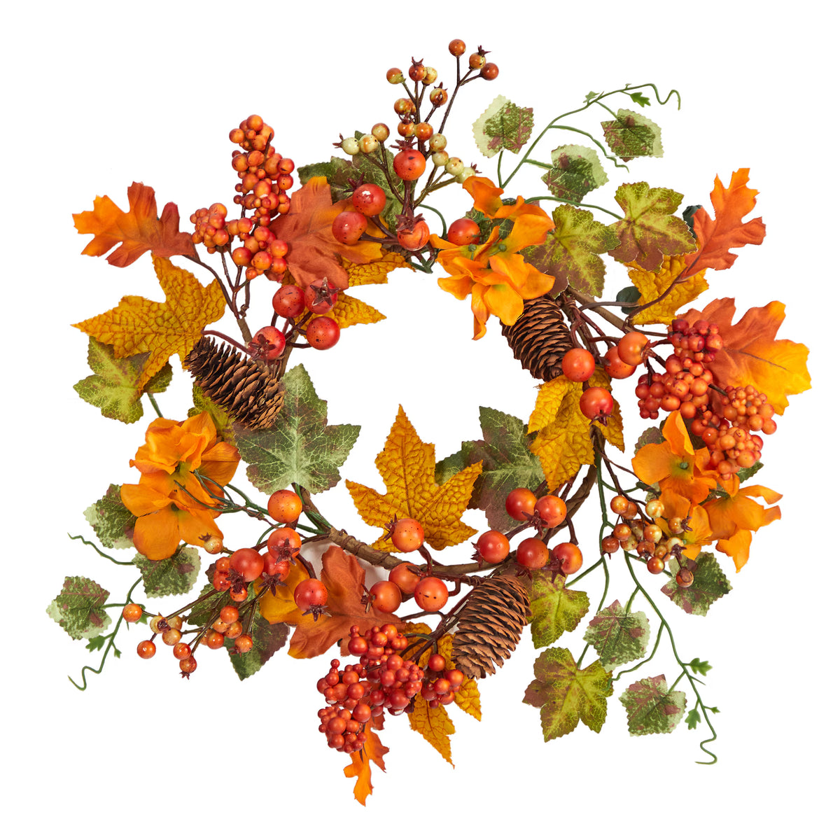 The Biltmore 6.5" Autumn Hydrangea Candle Rings (Set of 2)