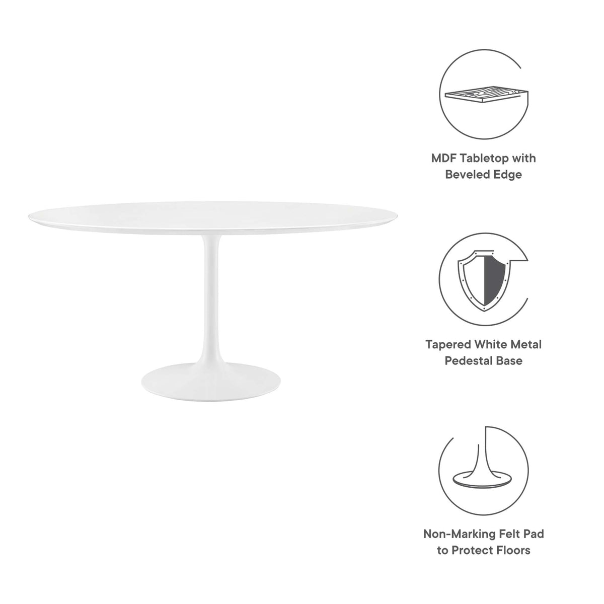 Lippa 60" Round Wood Dining Table - Additional View