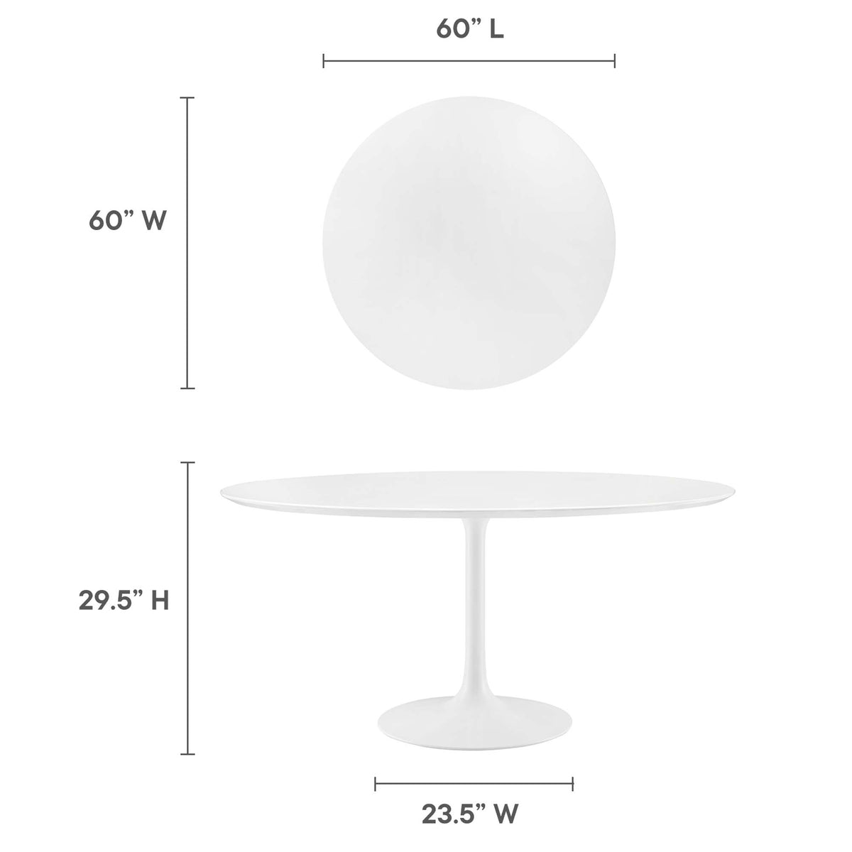 Lippa 60" Round Wood Dining Table - Additional View