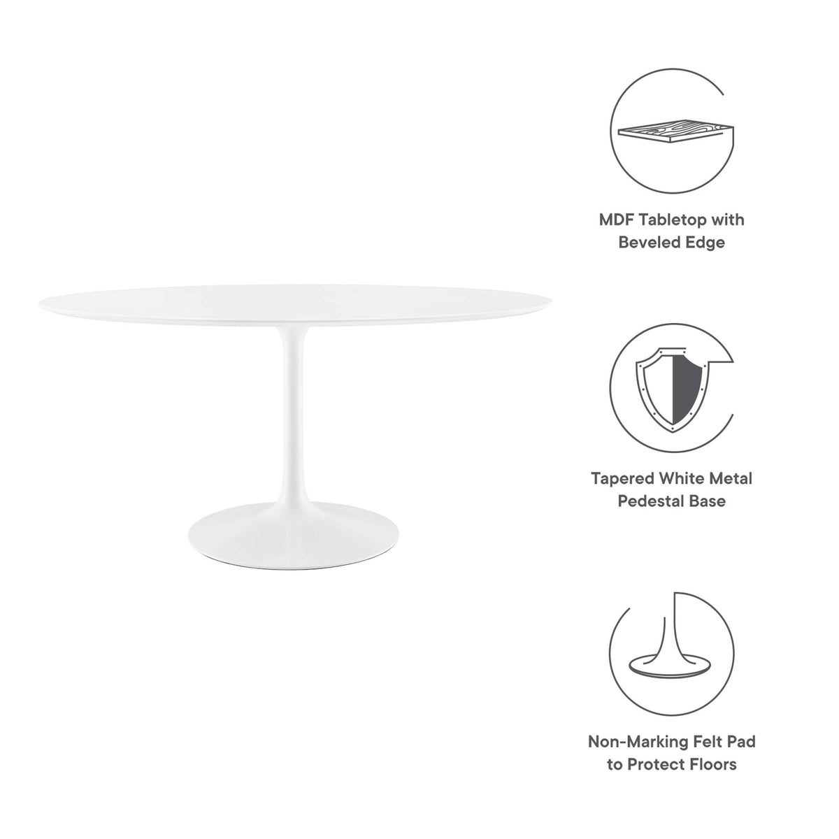 Lippa 60" Oval Wood Dining Table - Additional View