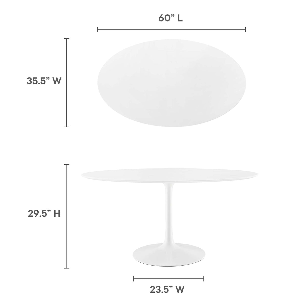 Lippa 60" Oval Wood Dining Table - Additional View