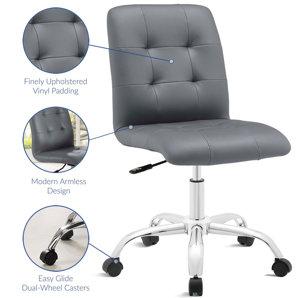 Prim Armless Mid Back Office Chair - Additional View