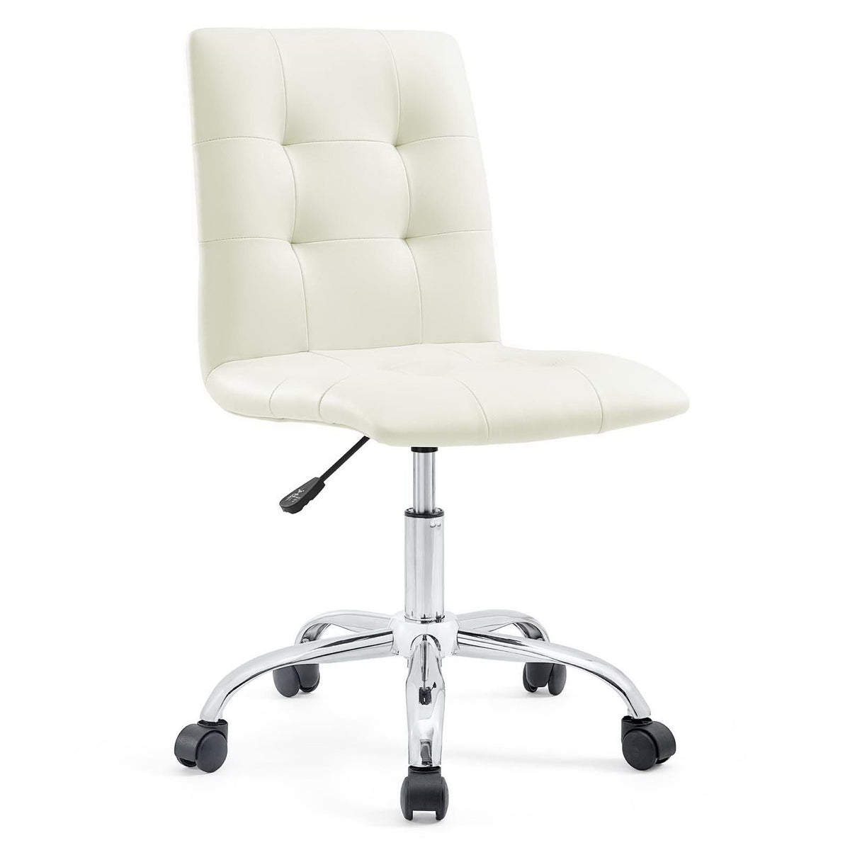 Prim Armless Mid Back Office Chair - White