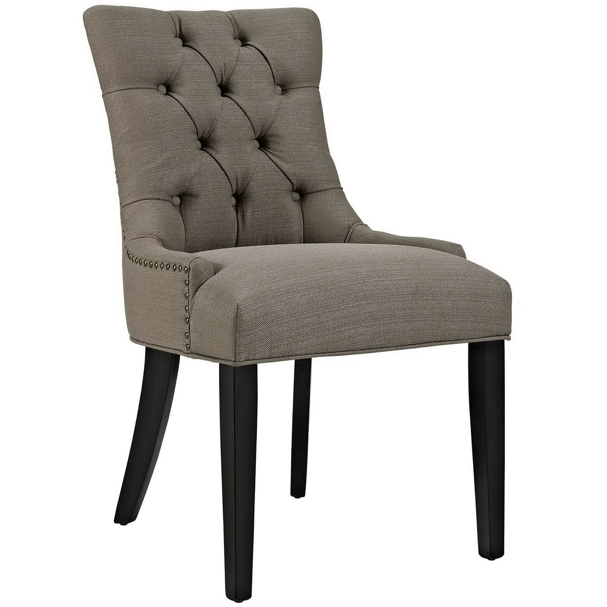 Regent Tufted Fabric Dining Chair - Granite