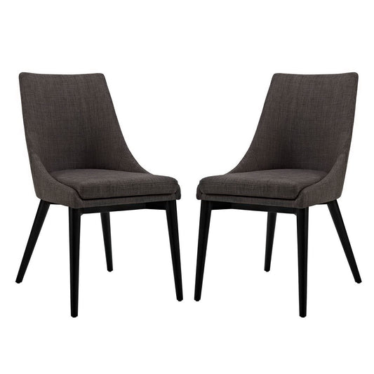Viscount Fabric Dining Side Chair Set of 2 - Brown