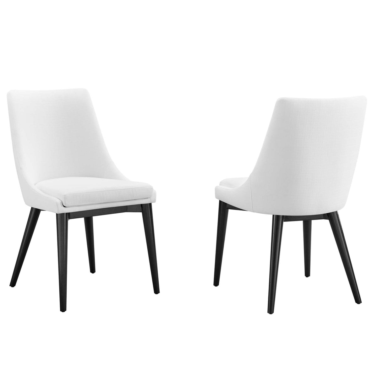 Viscount Fabric Dining Side Chair Set of 2 - White