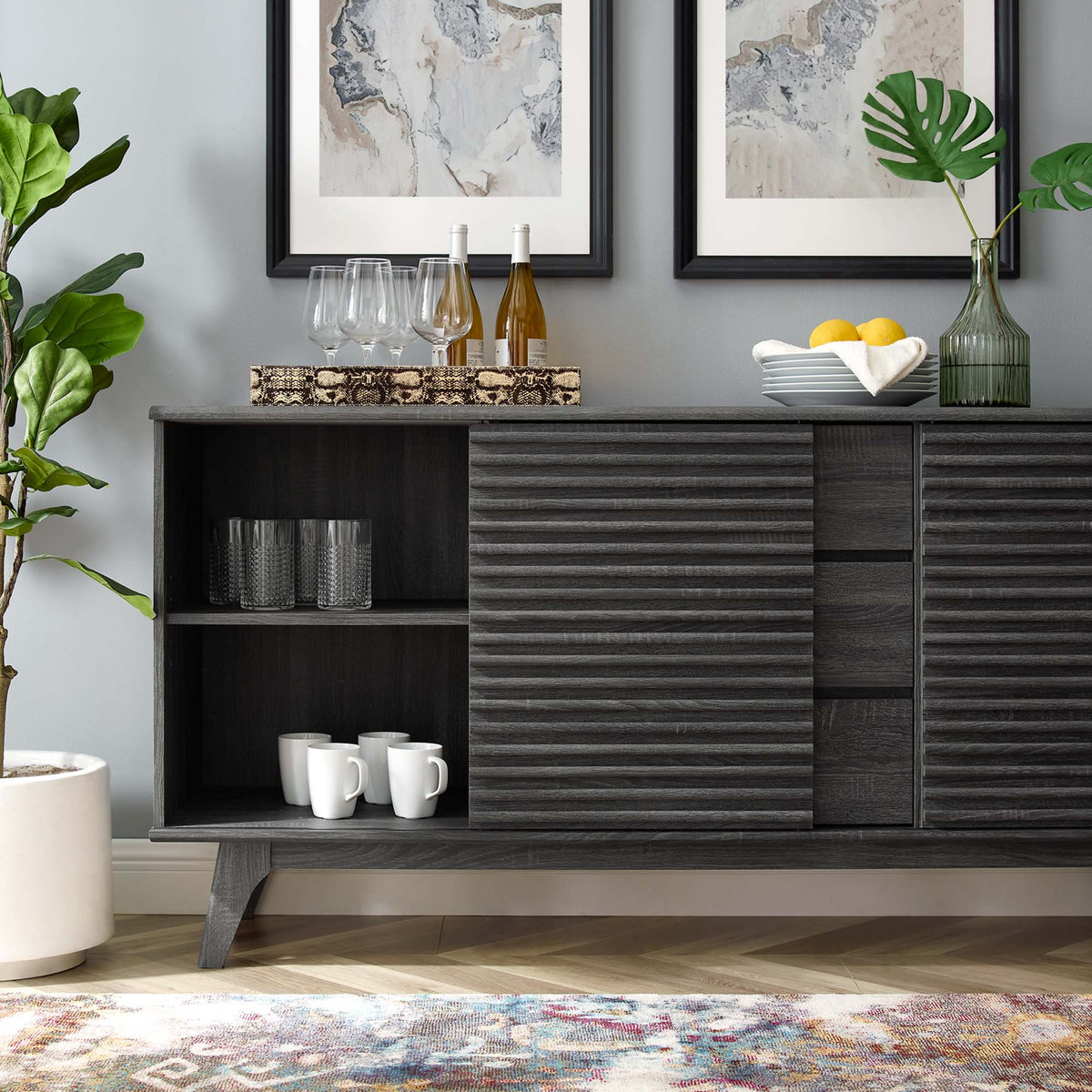 Render 63" Sideboard Buffet Table or TV Stand - Additional View