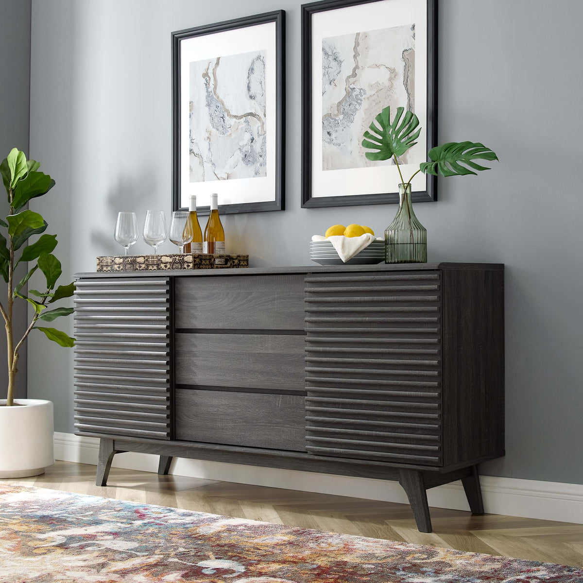 Render 63" Sideboard Buffet Table or TV Stand - Additional View