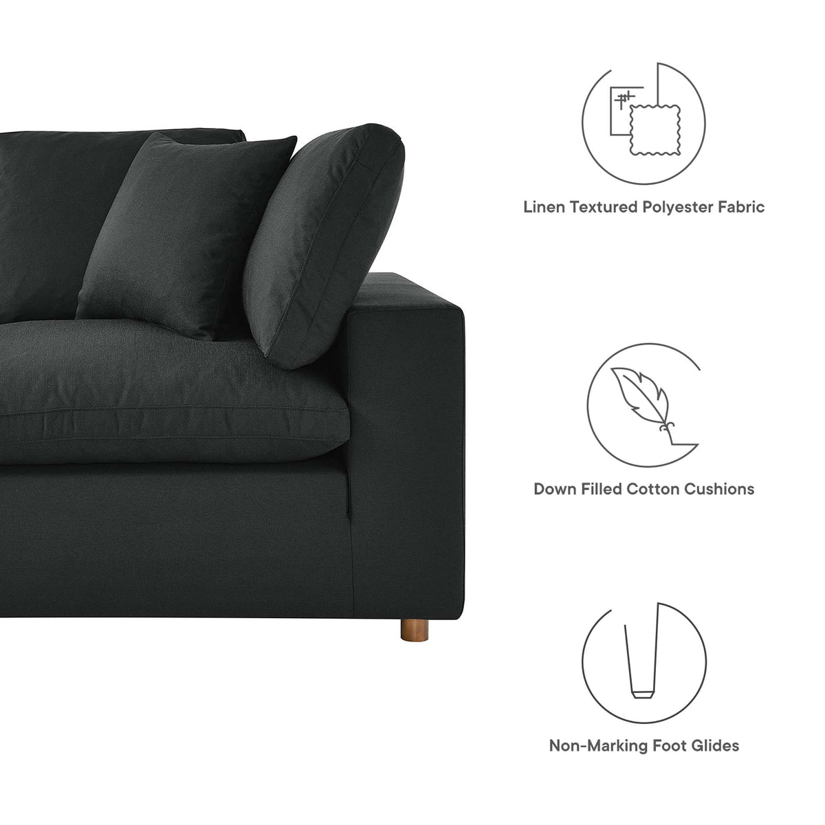 Commix 2 Piece Down Filled Overstuffed Sectional Sofa Set - Additional View