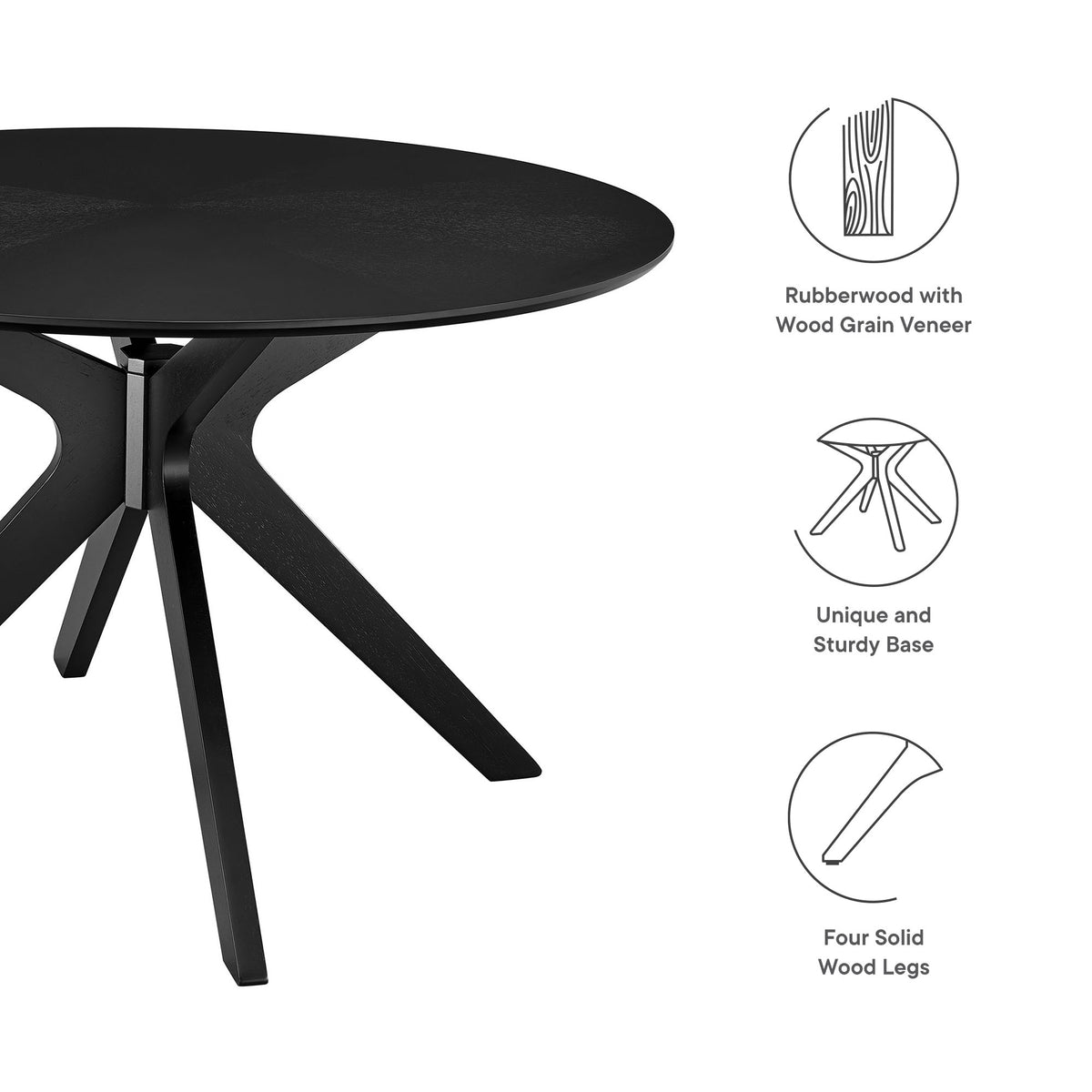 Crossroads 47" Round Wood Dining Table - Additional View