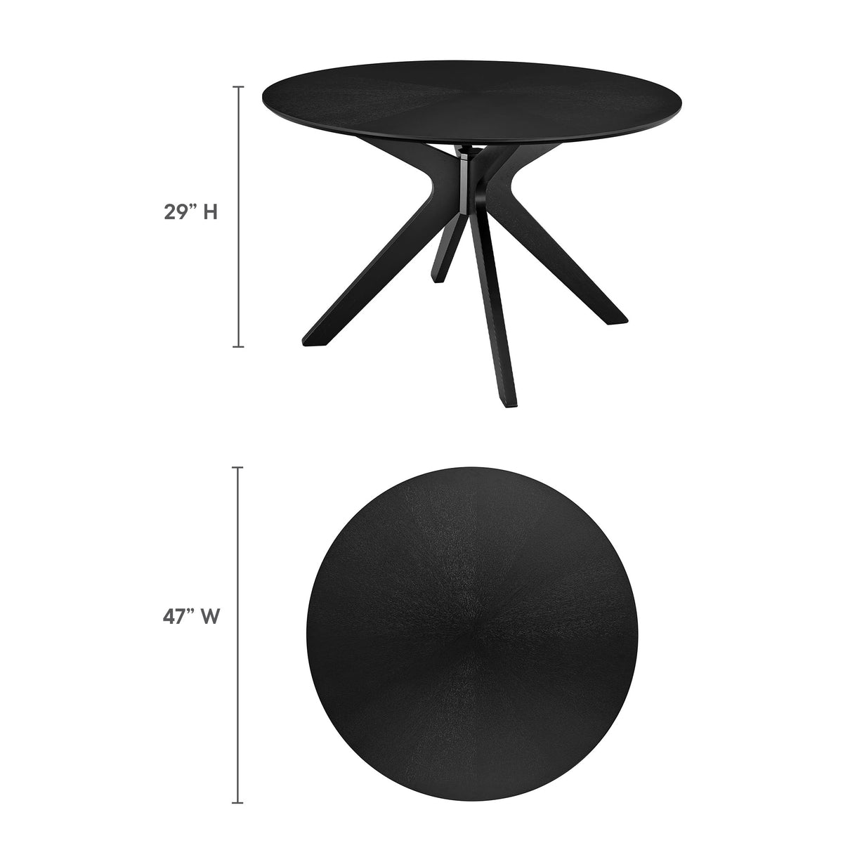 Crossroads 47" Round Wood Dining Table - Additional View