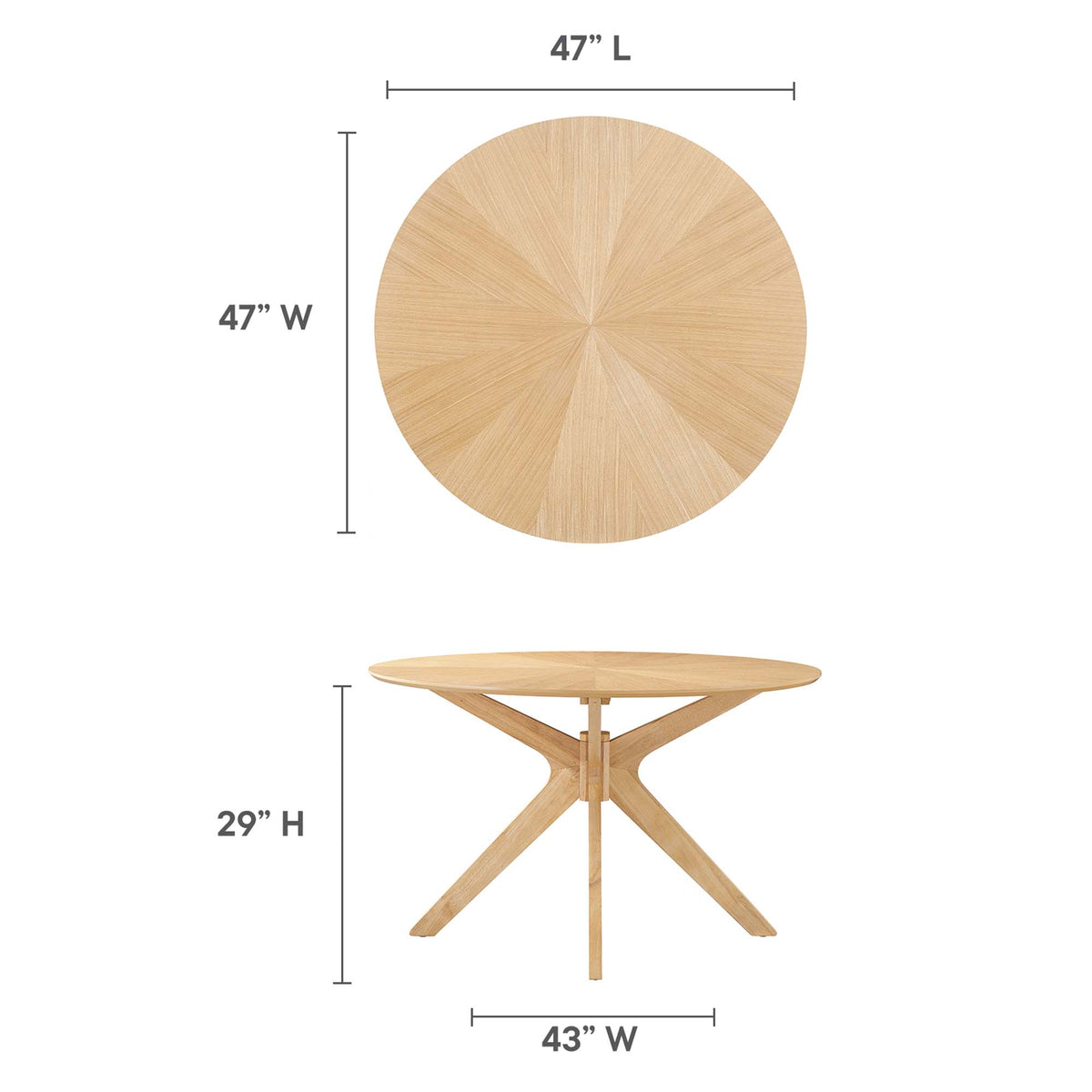 Crossroads 47" Round Wood Dining Table - Additional View