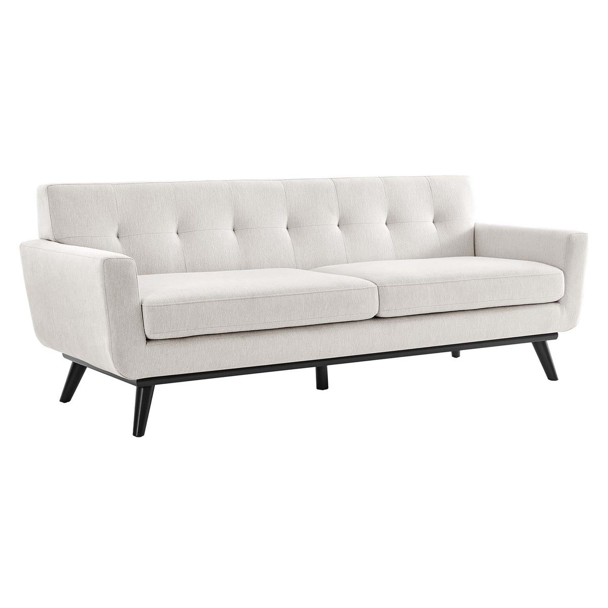 Engage Herringbone Fabric Sofa - Ivory