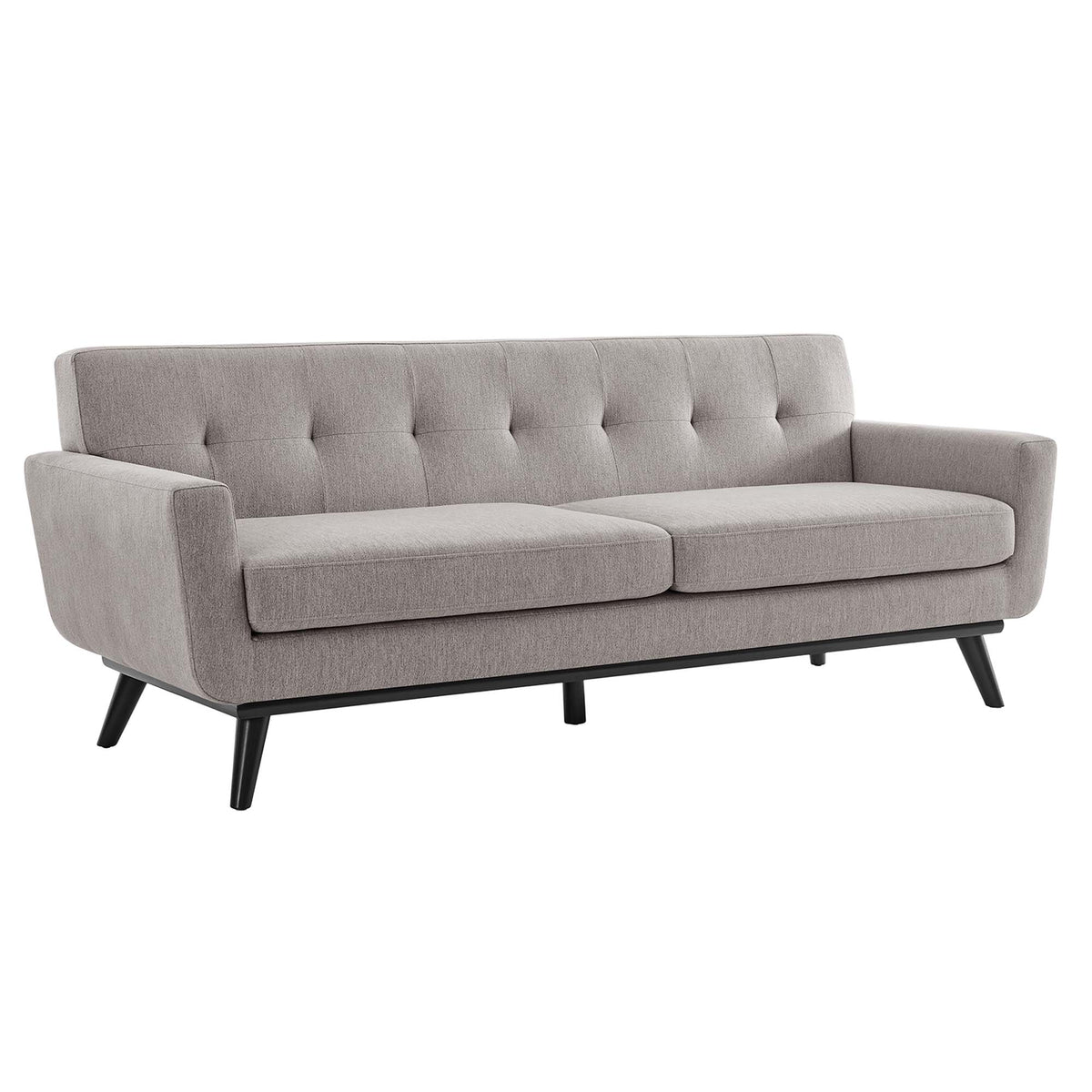 Engage Herringbone Fabric Sofa - Light Gray