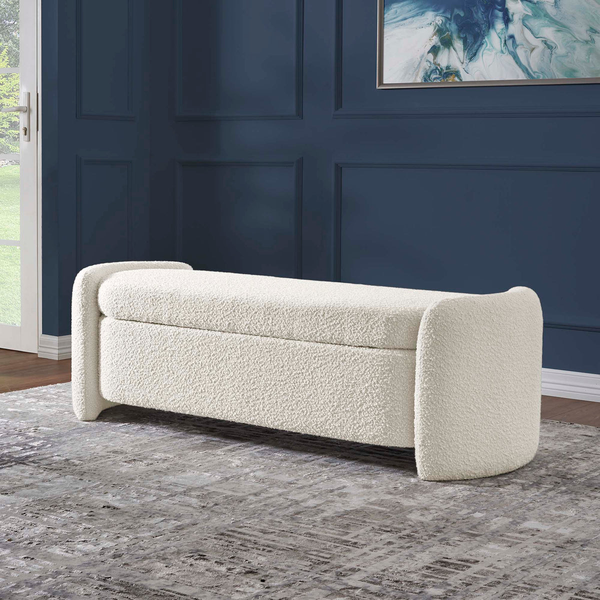 Nebula Boucle Upholstered Bench - Additional View