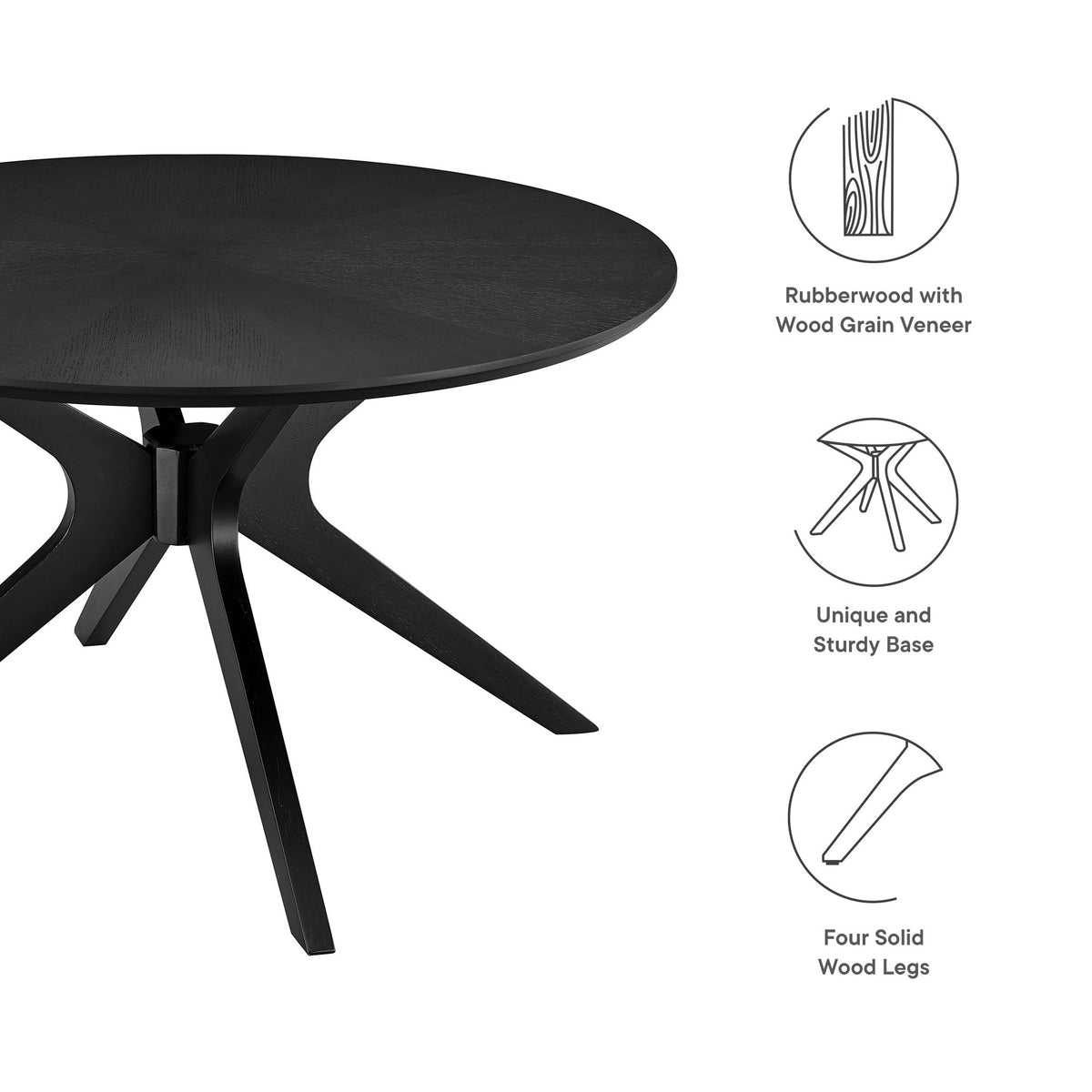 Crossroads Round Wood Coffee Table - Additional View