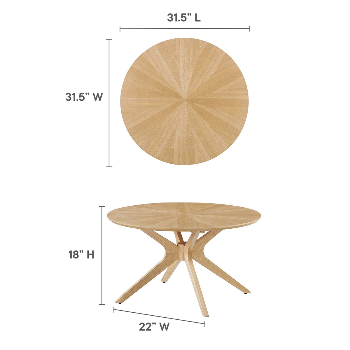 Crossroads Round Wood Coffee Table - Additional View