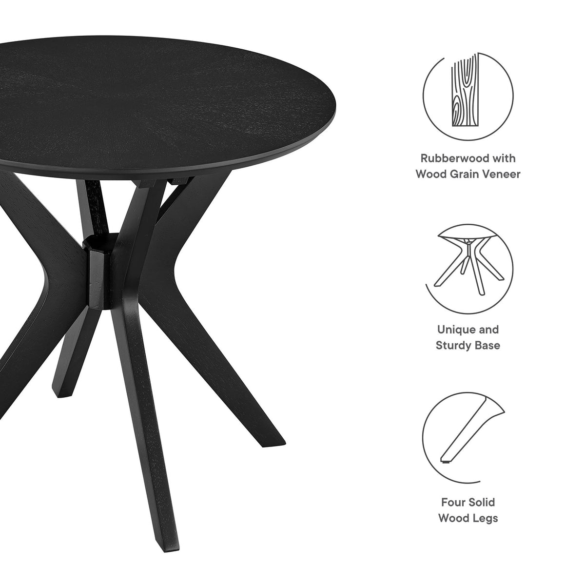 Crossroads 24" Round Wood Side Table - Additional View