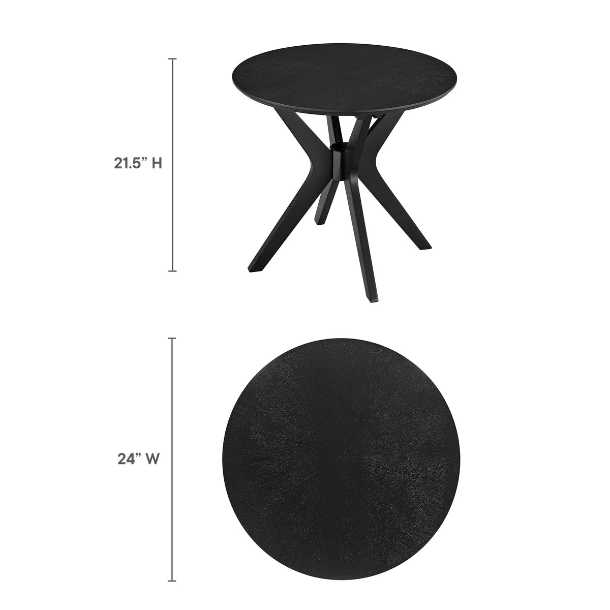 Crossroads 24" Round Wood Side Table - Additional View
