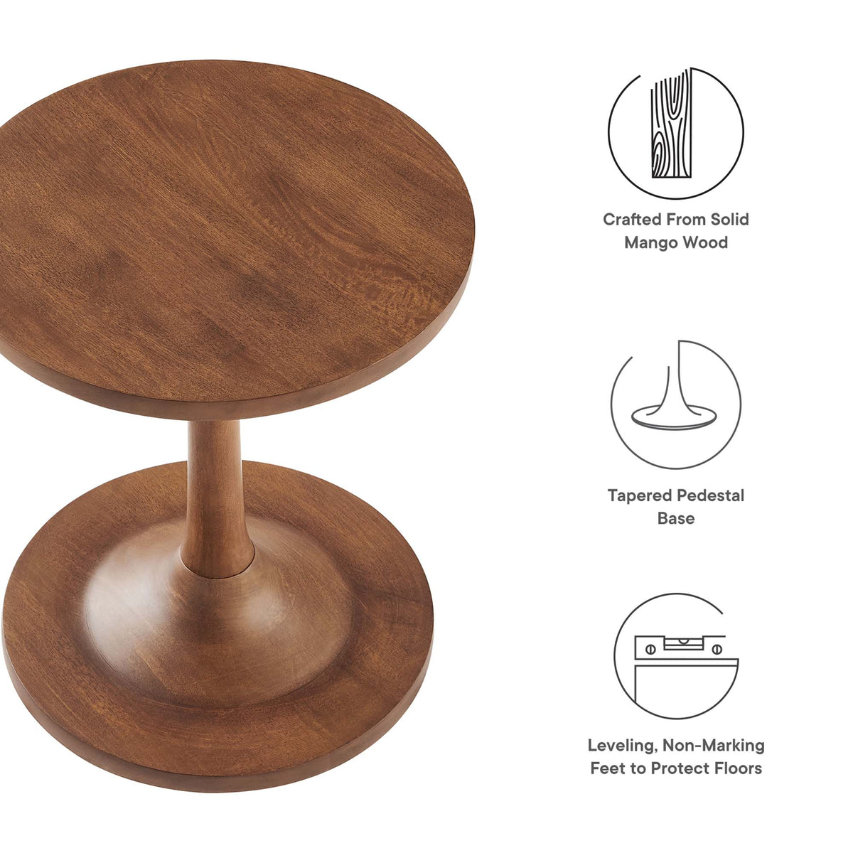 Lina Round Wood Side Table - Additional View