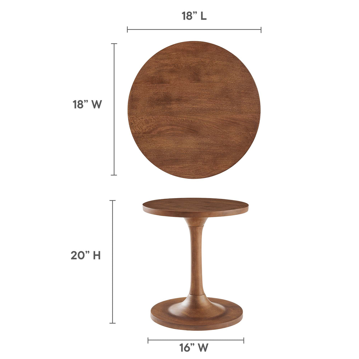 Lina Round Wood Side Table - Additional View