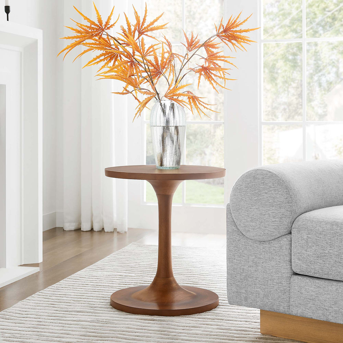 Lina Round Wood Side Table - Additional View