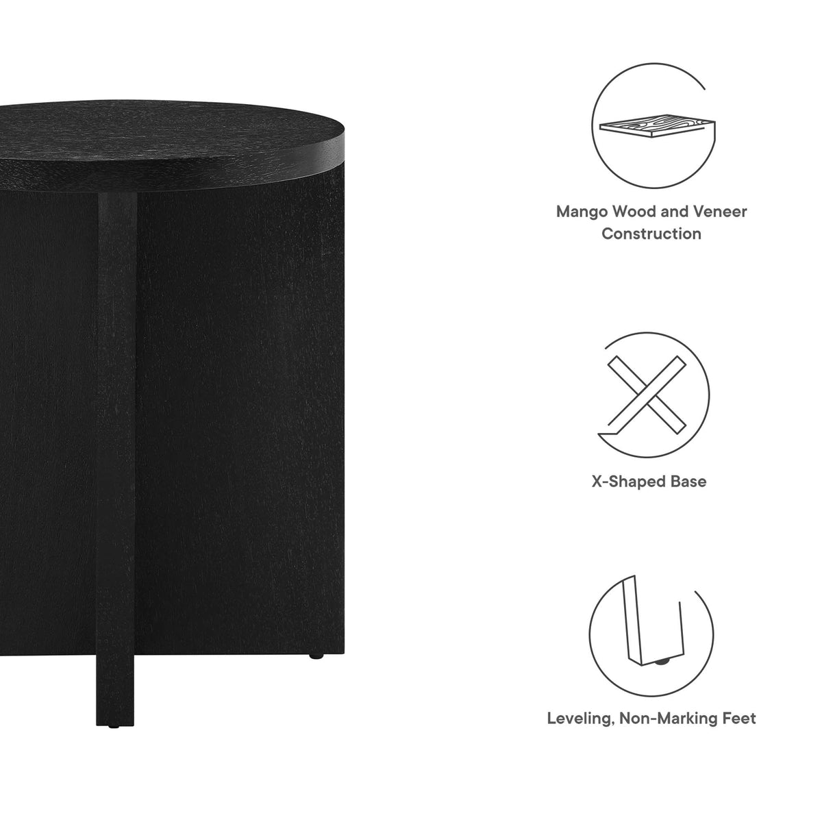 Silas Round Wood Side Table - Additional View