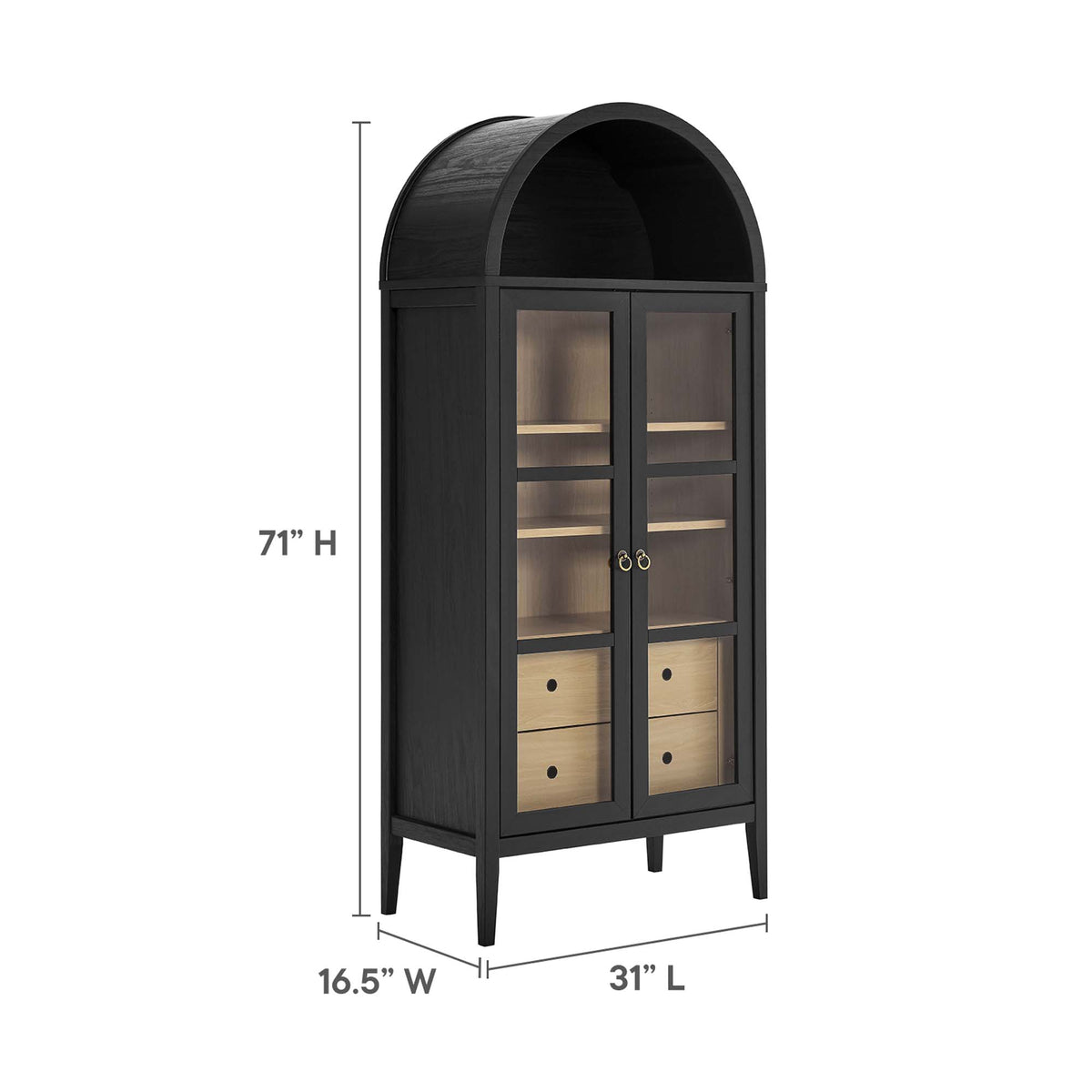 Nolan Tall Arched Storage Display Cabinet - Additional View