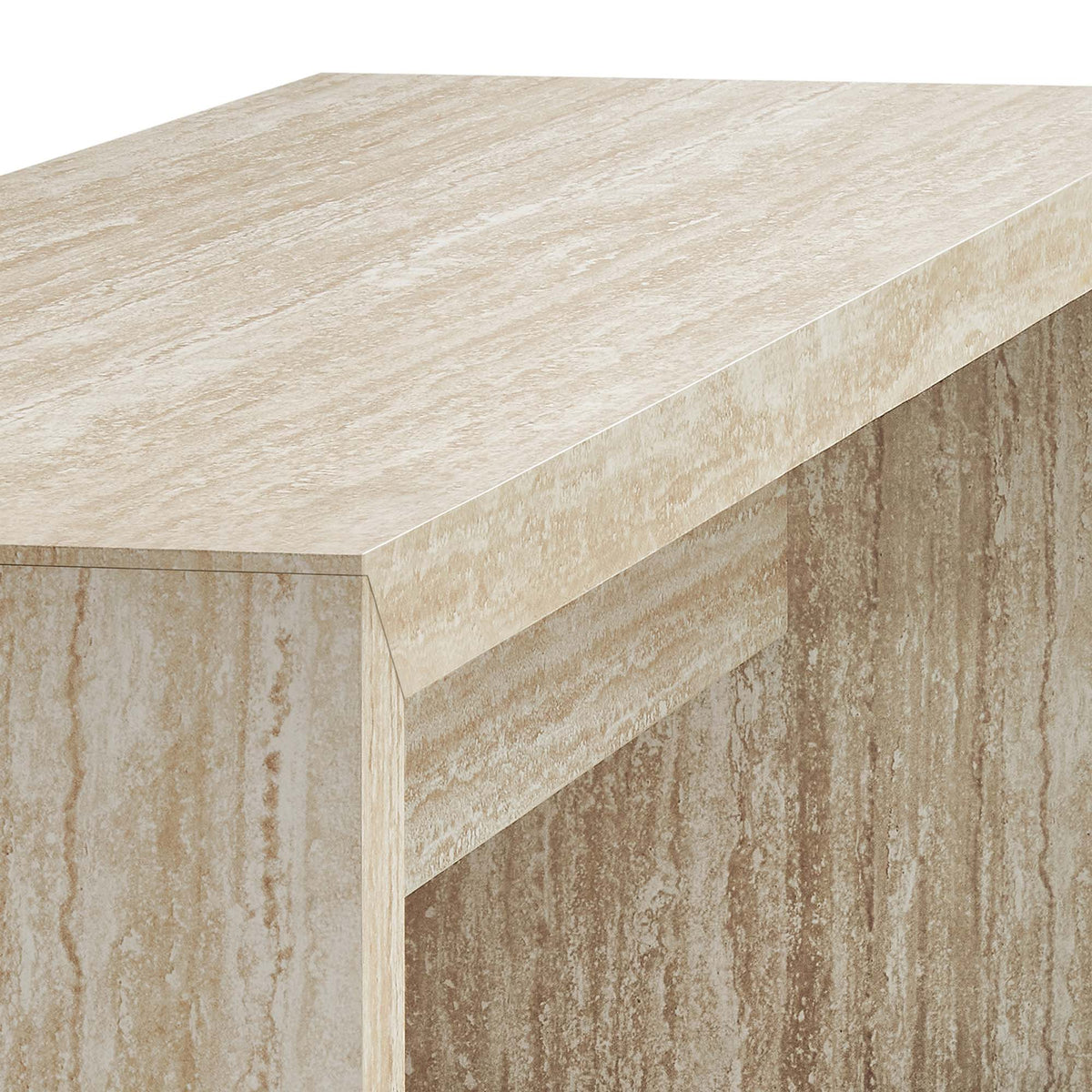 Mirella 62" Faux Travertine Long Bench - Additional View