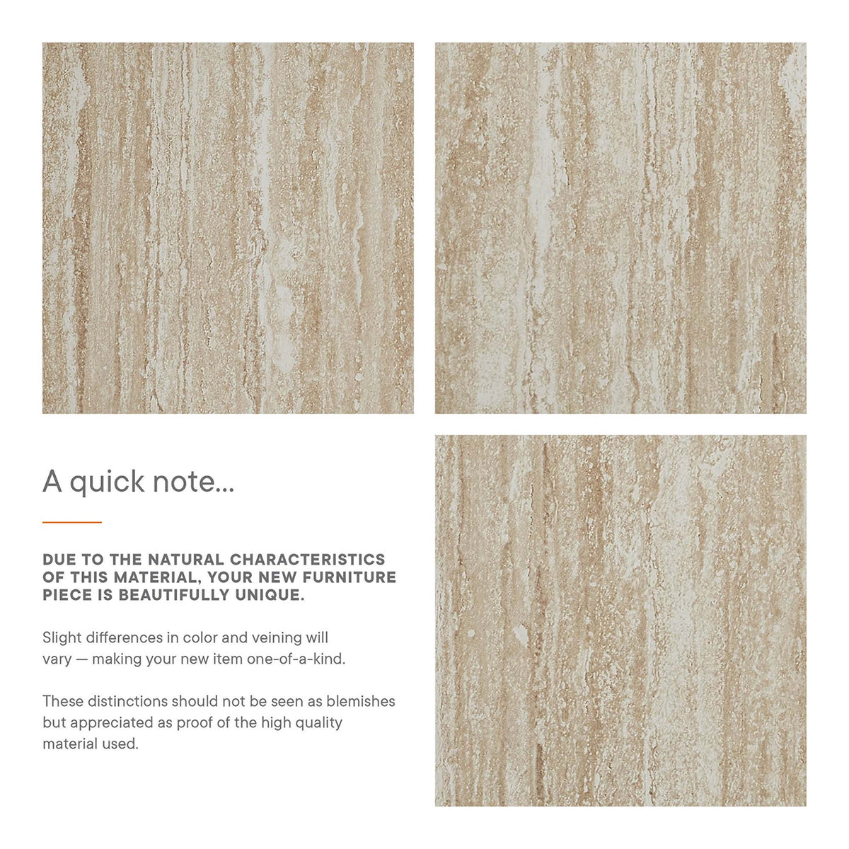 Mirella 62" Faux Travertine Long Bench - Additional View