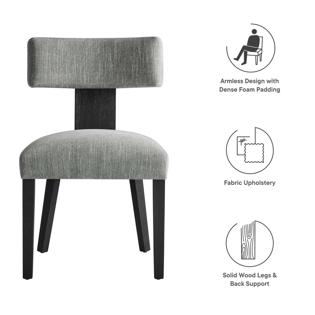 Nalani Fabric Upholstered Dining Chairs Set of 2 - Additional View