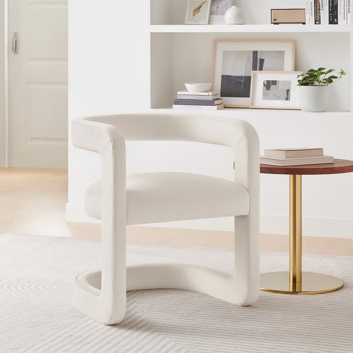 Winslow Performance Velvet Barrel Accent Chair - Additional View